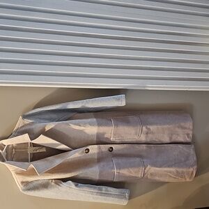 Three-Tone Beige,Blue,Pink Women's Coat